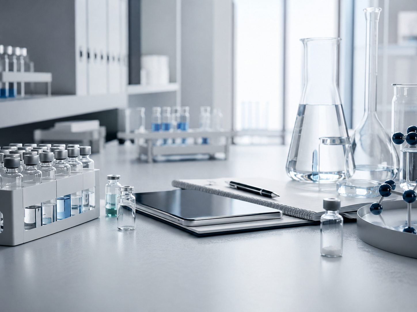 Modern laboratory workspace supporting collaborative contract research